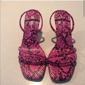 Pink Croc Zara Heels